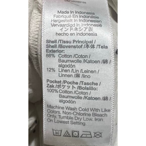 Madewell Lorelei Linen Blend Mini Dress Tiered Cream Cotton Clip Dot size M - Picture 13 of 14